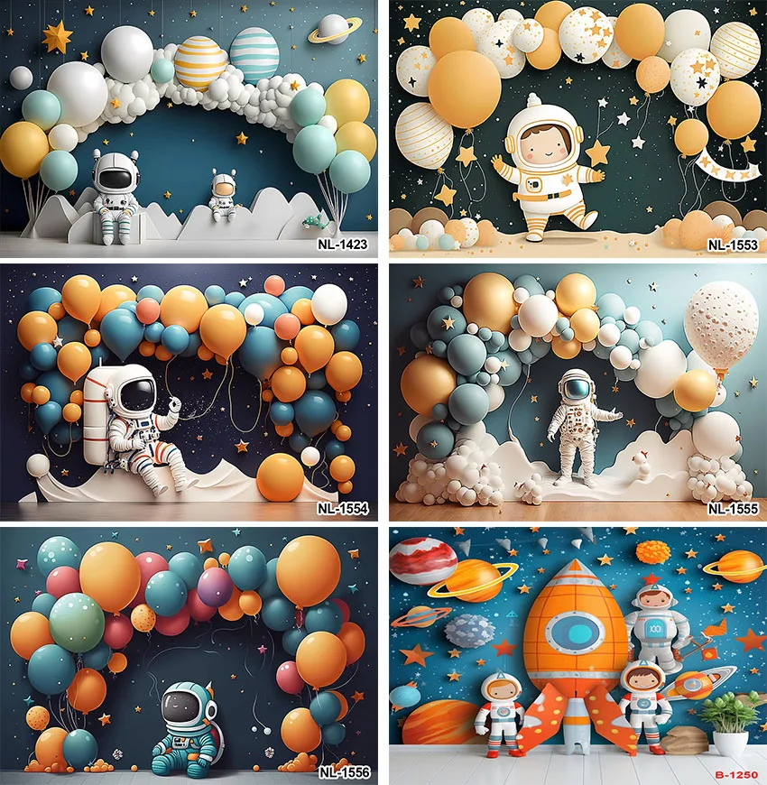 

Photography Background Outer Space Astrology Astronaut Rocket Planet Galaxy Birthday Party Decor Backdrop Photo Studio