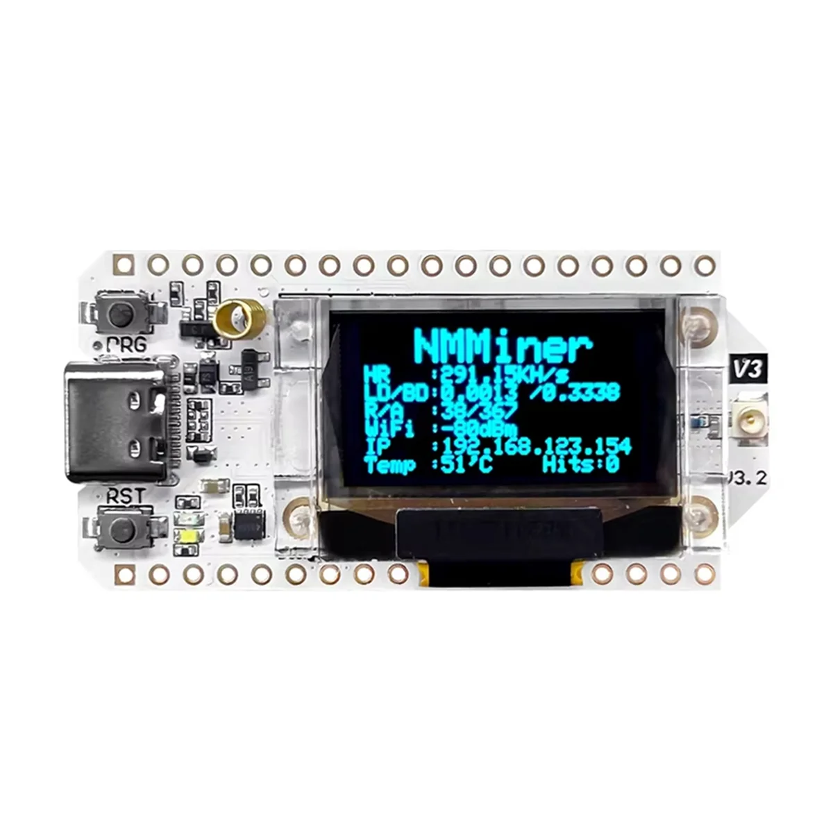 وصل حديثًا جهاز تعدين NerdMiner Solo Lottery 310KH/S LoRa 32 V3 USB منخفض الطاقة عالي الأداء Win BTC يدعم WiFi وBLE Connect #1