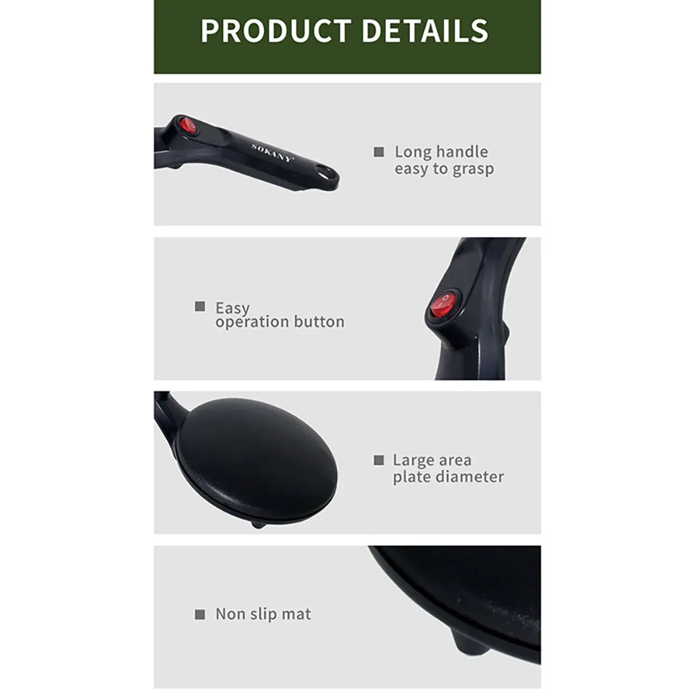 صانع الفطائر الكهربائية، فطائر الشيف لأجهزة المطبخ، مقلاة المعجنات ذات التدفئة الفورية