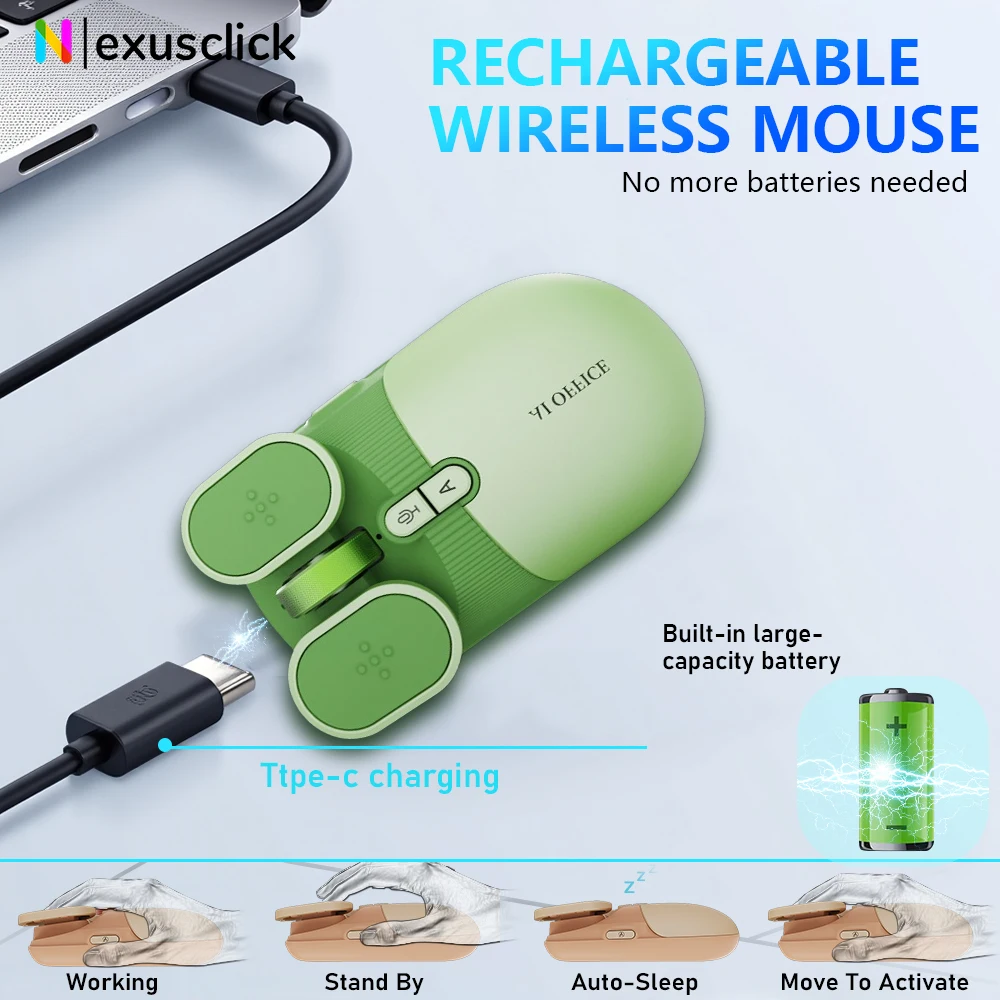 USB Rechargeable AI Wireless Mouse | Silent 2.4G/Bluetooth Mouse with Chat-GPT & Deepseek | AI Voice Control for Computer/Office