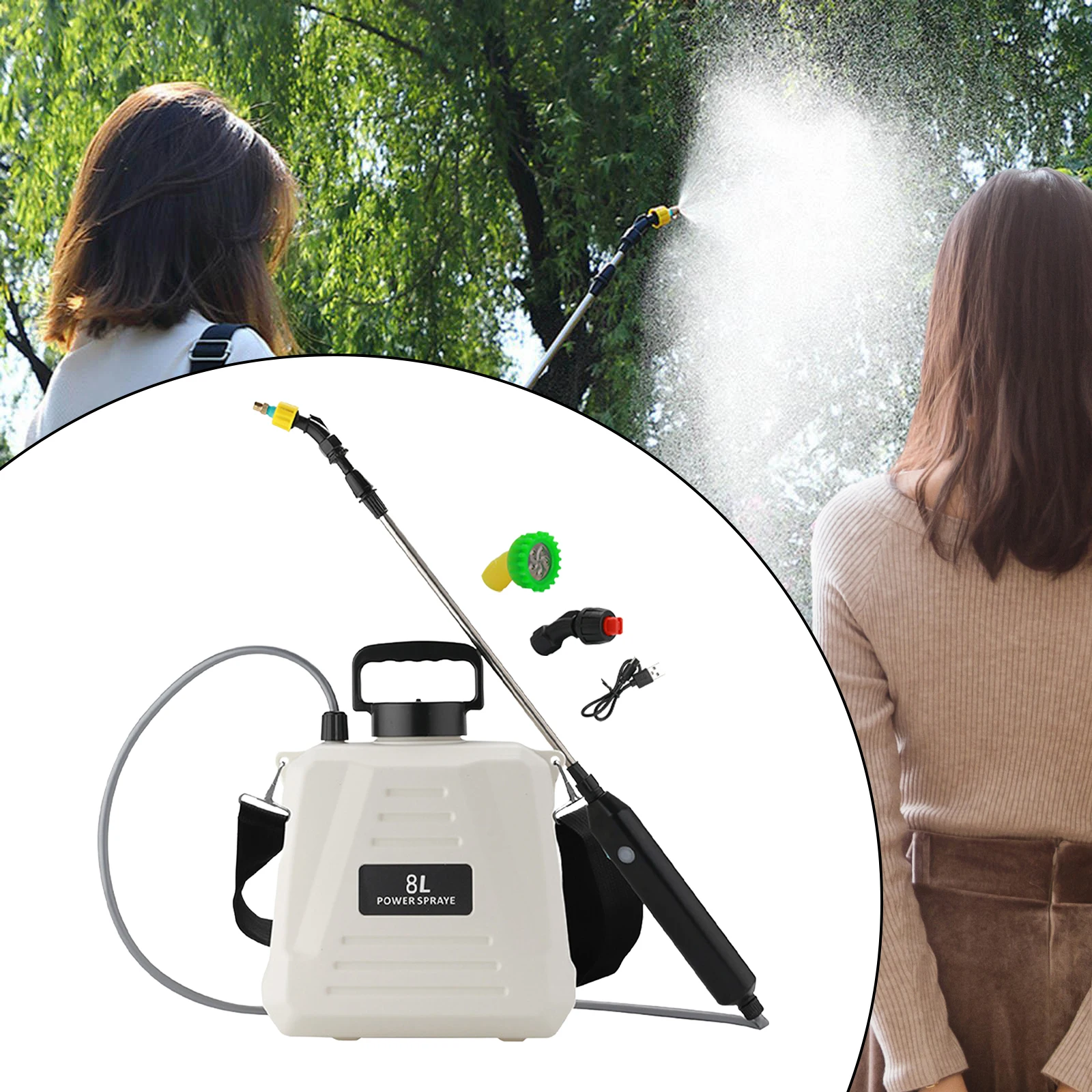 Electric Sprayer 5L/8L Watering Can With Spray Gun Automatic Garden Plant Mister USB Rechargeable Irrigation Tool