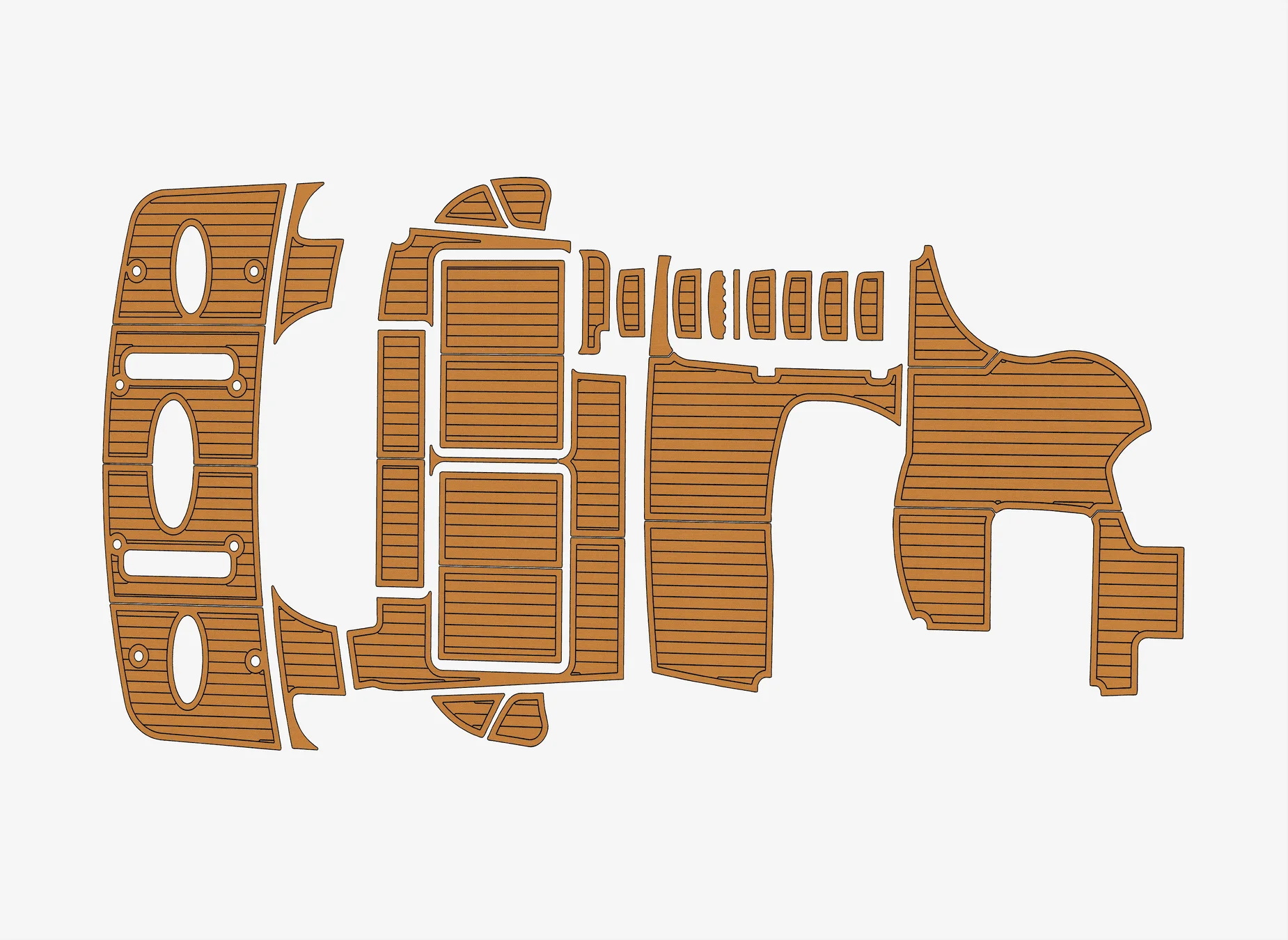 

Marine Faux Teak EVA Non-Slip Mat -2004 Meridian 411 Self-Adhesive 1/4" (6mm) Boat Deck Pad for Cockpit & Deck