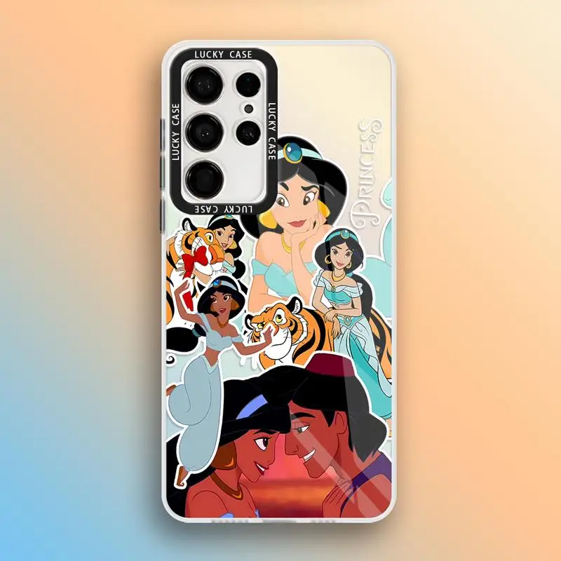 Jasmine Elsa Mulan Snow White Phone Case for Samsung Galaxy S24 S23 Ultra S22 Plus S21 S20 FE A50 Iridescent Laser Funda