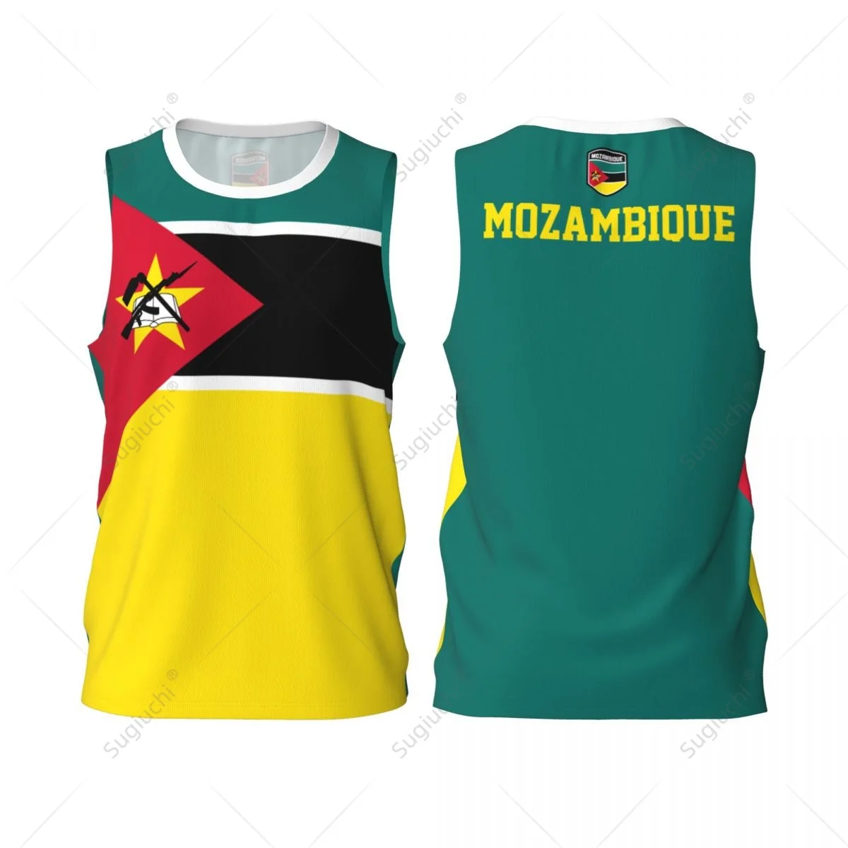 

Mozambique Flag Men Basketball Sports Running Fitness Multifunction Sleeveless tshirt Exclusive Custom Name Nunber