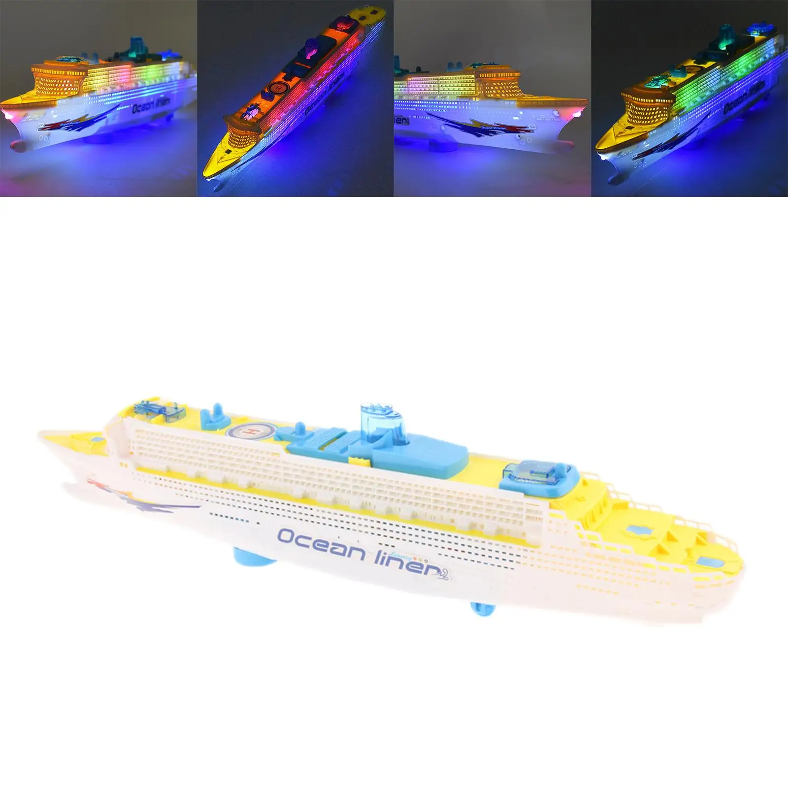 Liner Ship Electric Toy Flash LED Lights Whistling Sounds Around