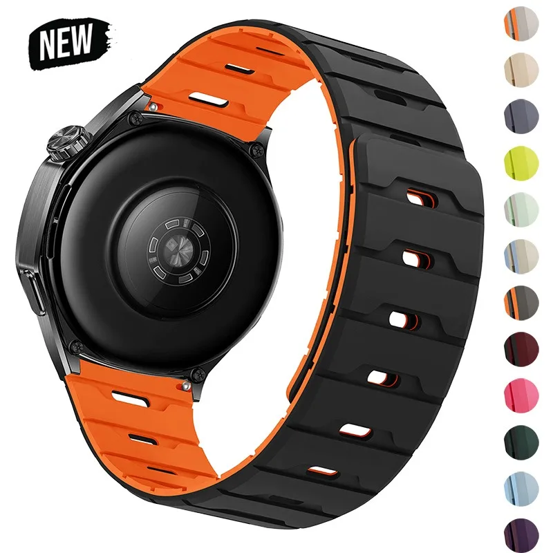 Pulseira de laço magnético de 18mm 20mm 22mm para Samsung Galaxy Watch 7 6 5 4 44/40mm/6 pulseira de silicone clássica para Huawei Watch GT6/5 46mm