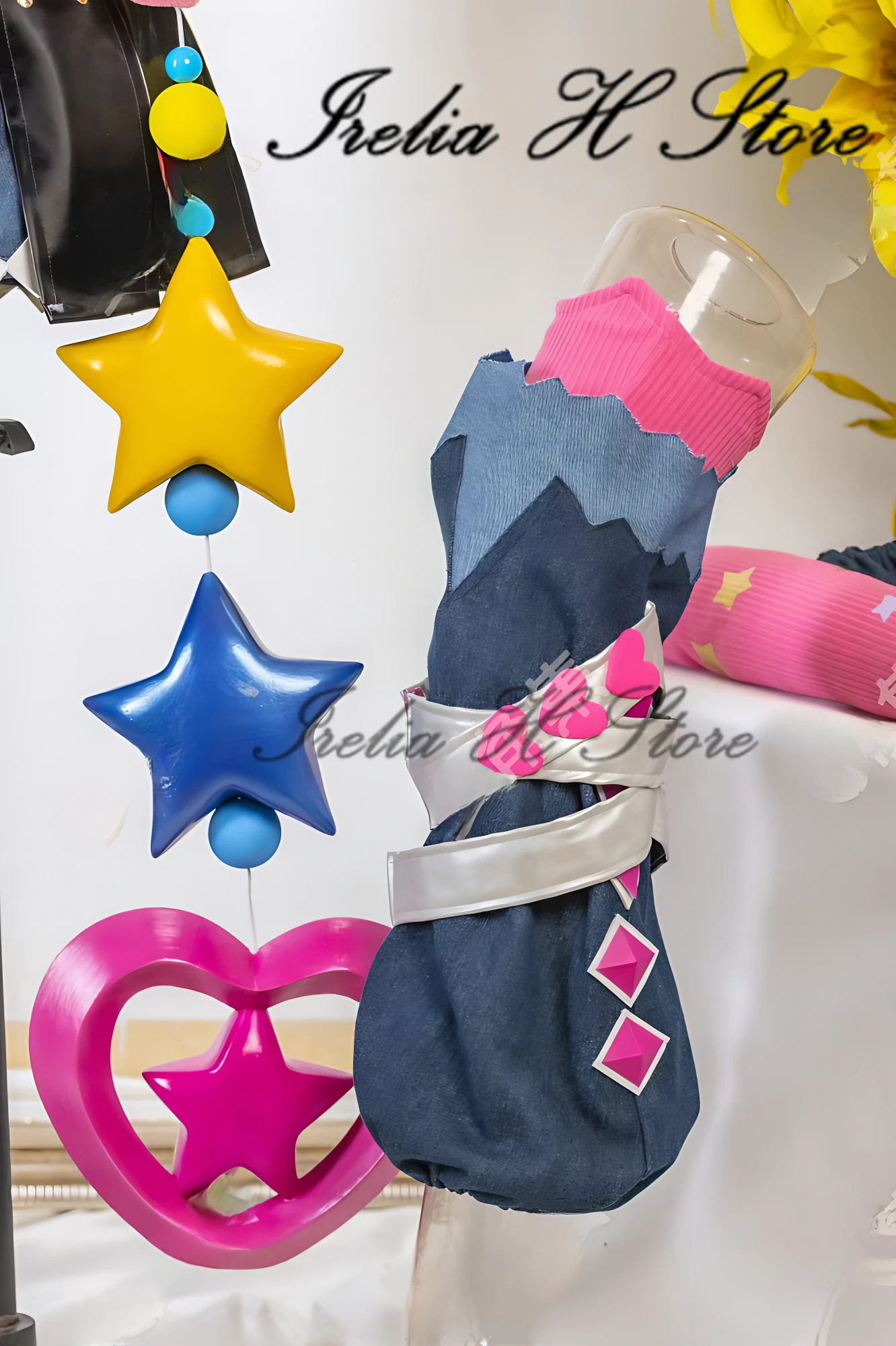 Irelia H 발렌타인 데이 징크스 LOLM Jinx Love Tapedeck 코스프레 의상 여성용 신발 가발 맞춤형