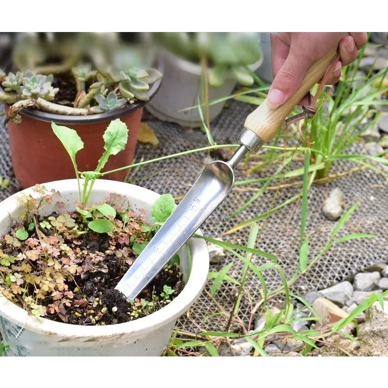 

Многофункциональная садовая лопата из нержавеющей стали со шкалой, лопата для внесения удобрений, измерение посадки, бытовой садовый инструмент