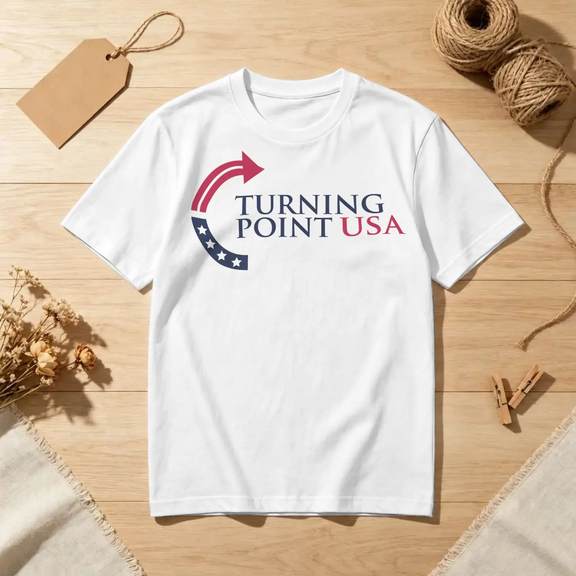 Retro Turning Point USA Charlie Kirk T Shirt Men's Crewneck Short Sleeve Clothes  100%Cotton Summer TopsTops
