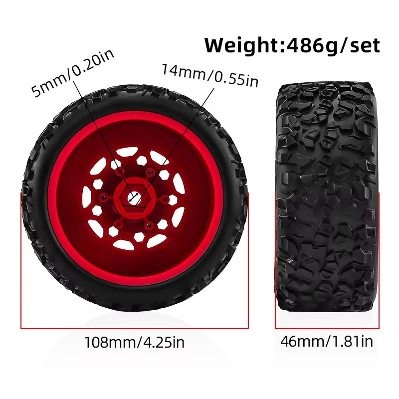 1/8 1/10 RC Buggy Off‑Road Tires Desert Buggy Tyres for Traxxas Slash ARRMA Senton Losi Tenacity HPI Redcat SST 2012