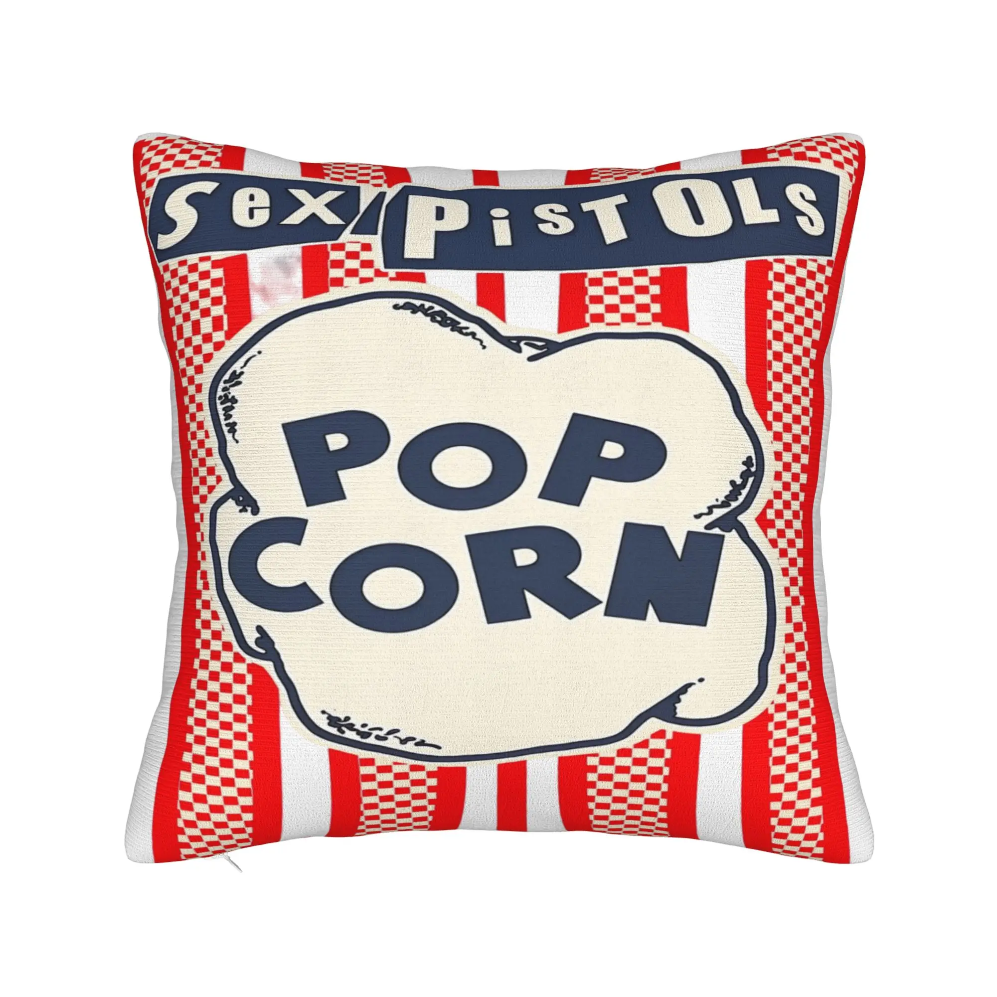 Sex Pistols Popcorn Pillow Cover  Custom Cushion Cover Cute Funny Pillow Case For Couch Sofa Bedroom