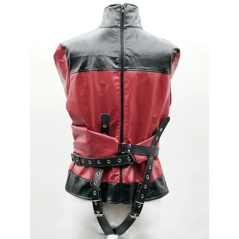 Soft PU Leather Adjustable Binder BDSM Bondage Harness Straitjacket Slave Lockable Coat Cosplay Adult Games Sex Toy for Women