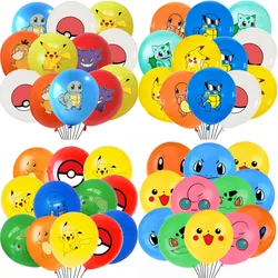 12 pçs 12 Polegada pokemon látex balão fontes de festa pikachu festa balão balões para crianças aniversário dcorations presente brinquedos