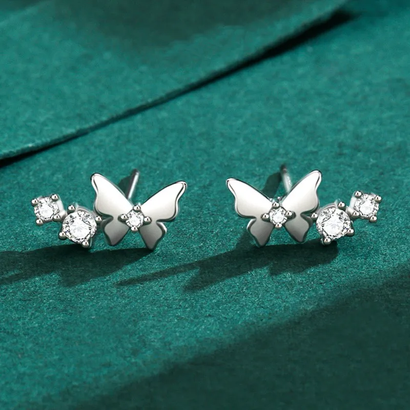 18k witgoud zilver Plata 925 sieraden fabrikant vlinder oorbellen sieraden