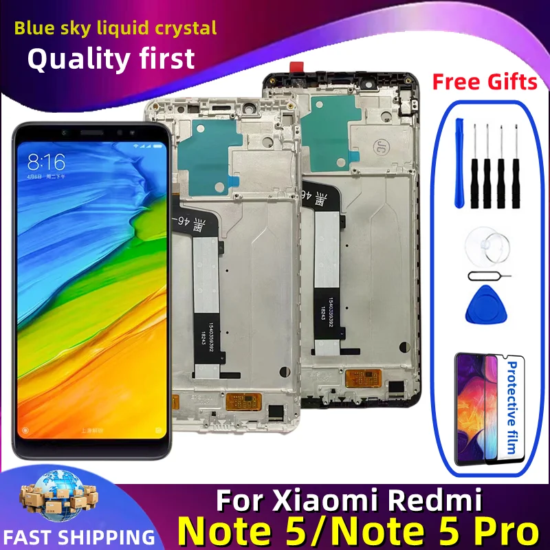 5.99 "Originele Voor Xiaomi Redmi Note 5 Pro Lcd-scherm Note5 Lcd Touch Screen Digitizer Vergadering Met Frame MEI7S,MEI7 Vervangen