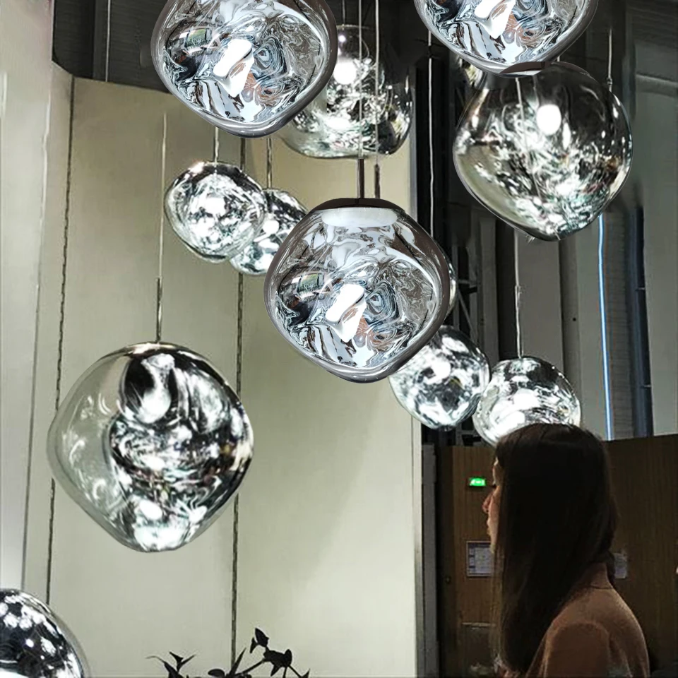 Luces colgantes LED de Lava de cristal modernas, lámpara de techo colgante para decoración de sala de estar y dormitorio, lámpara colgante para