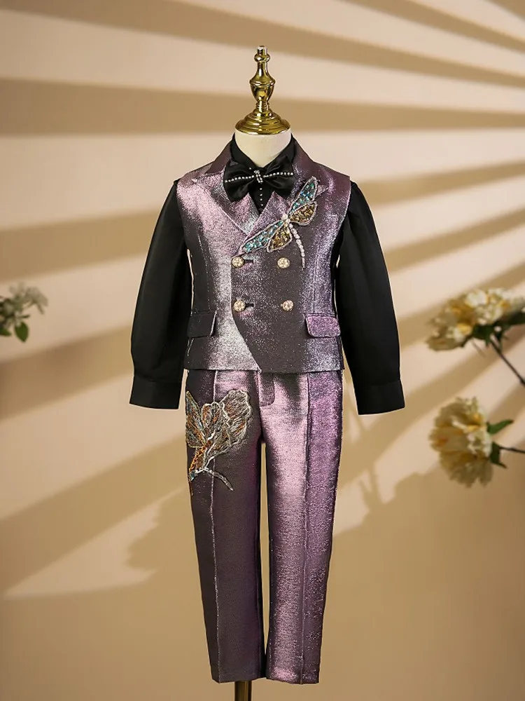 Frühlings-Boutique-Kleidung: Blazer-Kostüm-Set für Klavieraufführungen, Hochzeiten, Geburtstage, Taufen und Partys A4479 – Detail 6