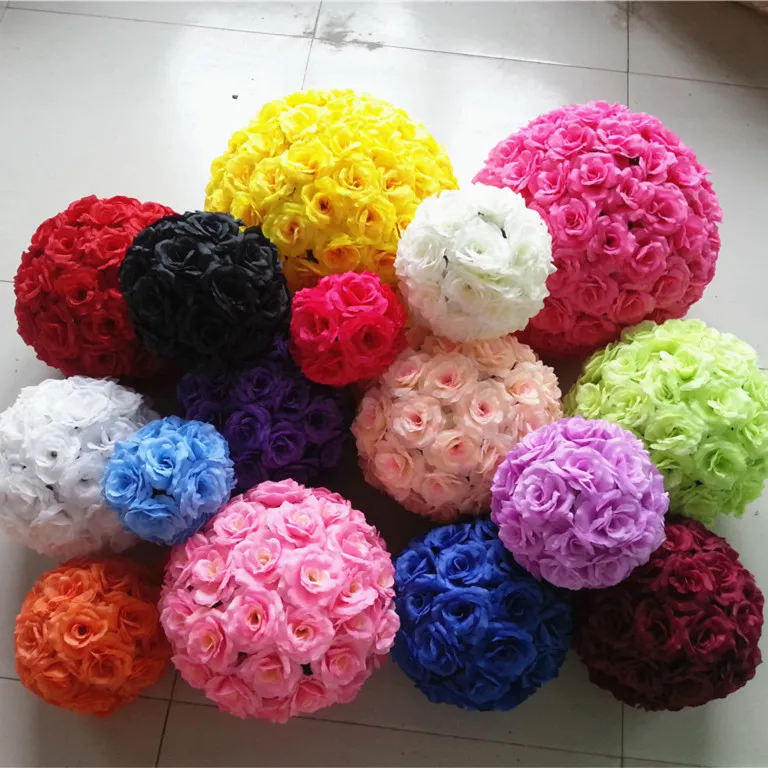 12pcs Beautiful Artificial Flower Solid Color Wedding Decoration DIY Artificial Rose Shop Window Party Flowers Ball