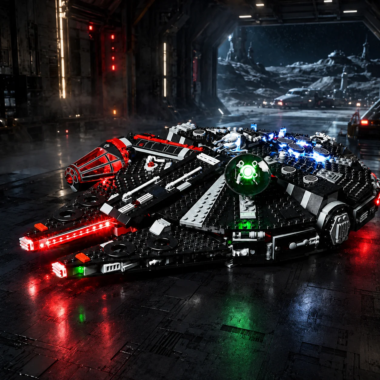 Hprosper 5 V LED-Beleuchtung (kein Modell) für LEGO 75389 Star Wars The Dark Falcon dekorative Lampe mit Batteriekasten