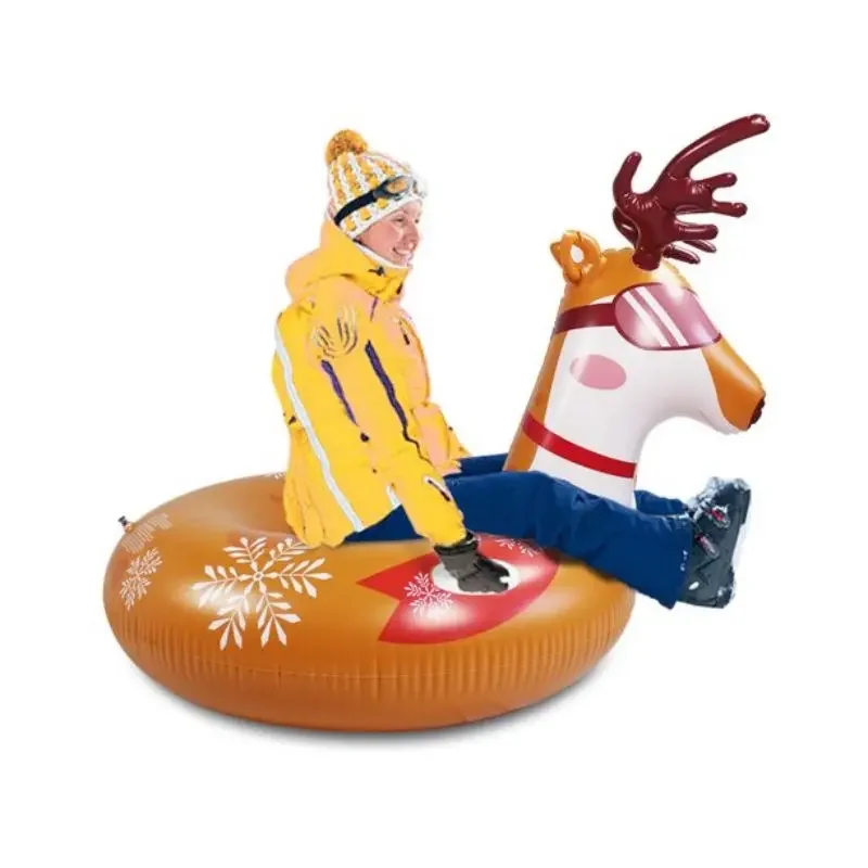 Christmas deer Inflatable Racer Snow Tube Winter Sports 35.8 Inch Inflatable Sled Tubing Snow Sleds & Tubes With Handle