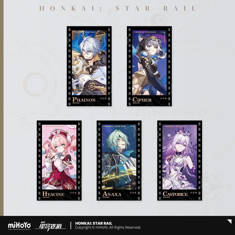 

2025 Anime Honkai: Star Rail Astral Express Series Imitation Film Card Phainon Cipher Hyacine Stars Invitation Cards MiHoYo Game