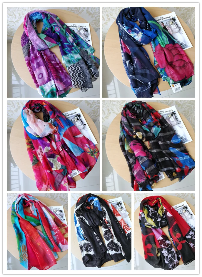 Foreign trade original single Spanish fashion trend new distinctive colorful  shawl dual-use scarf