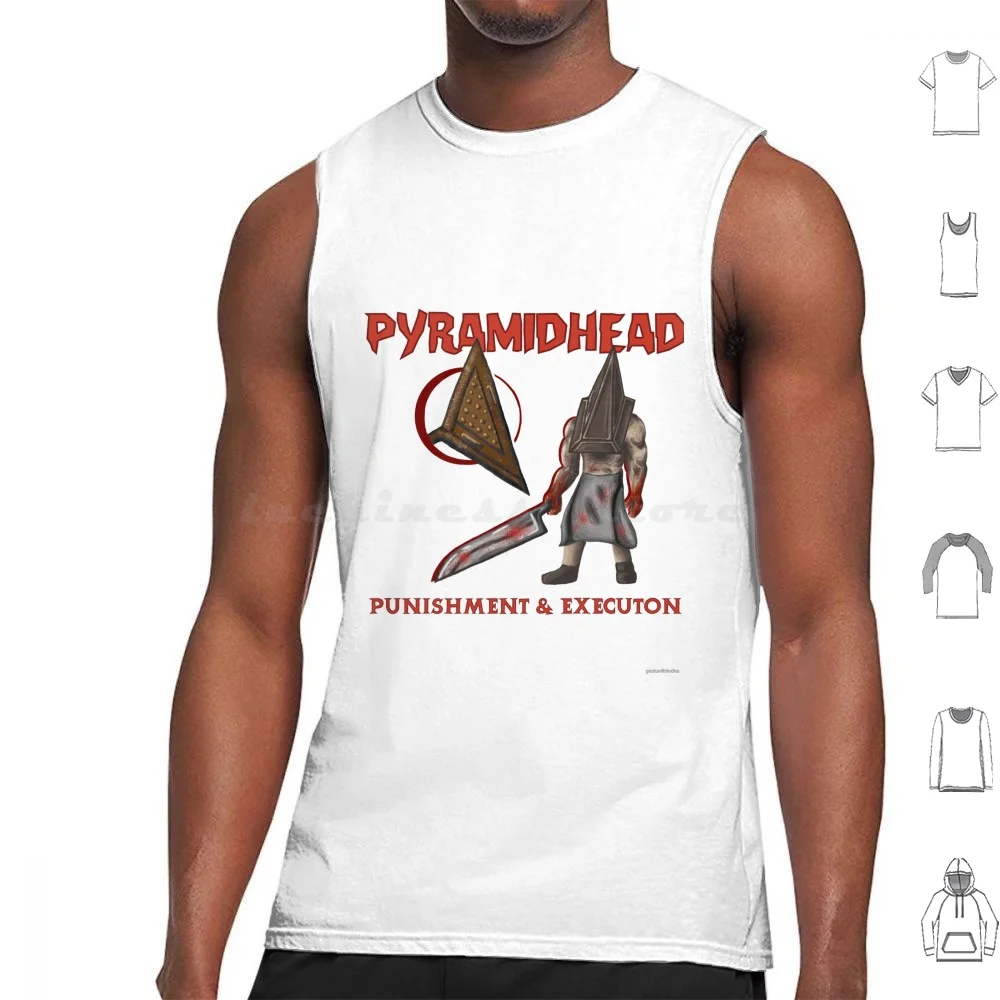 

Майки с головой пирамиды и принтом, хлопок Silent Hill Pyramidhead, голова пирамиды, ужас