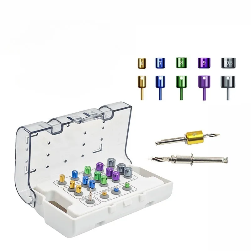 19PCS/set Dental Implant Guide Drill Positioning Kit Dental Titanium Implant Surgical Guide Plate Implant Positioning Device
