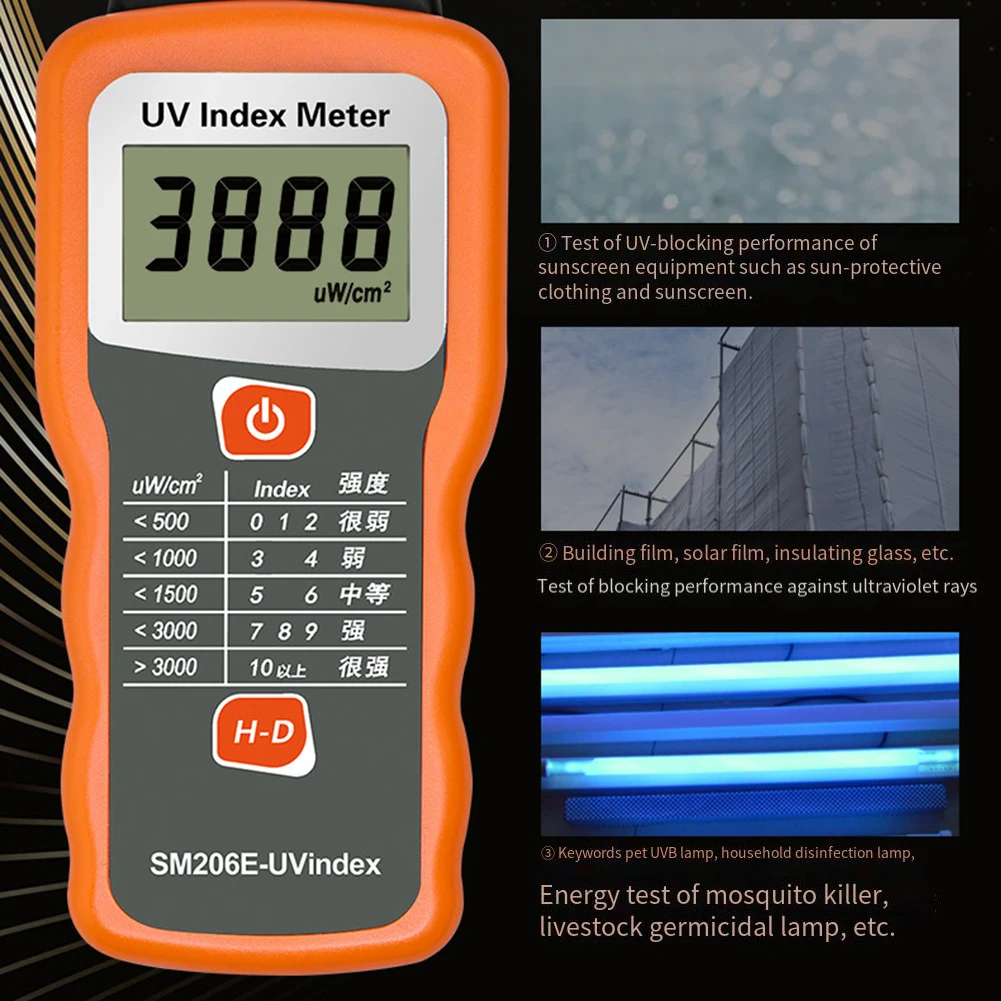 Device Output Monitoring UV Index Meter Solar Panel UV Performance Meter Error Range 10 R 2dgt R UV Blockage Evaluation