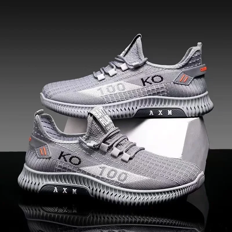 

2025 Low Cut Lightweight Sports Shoes Men Tennis Shoes Korean Edition Trendy Shoes 2025 Summer Flying Weaving Mens Running Shoes