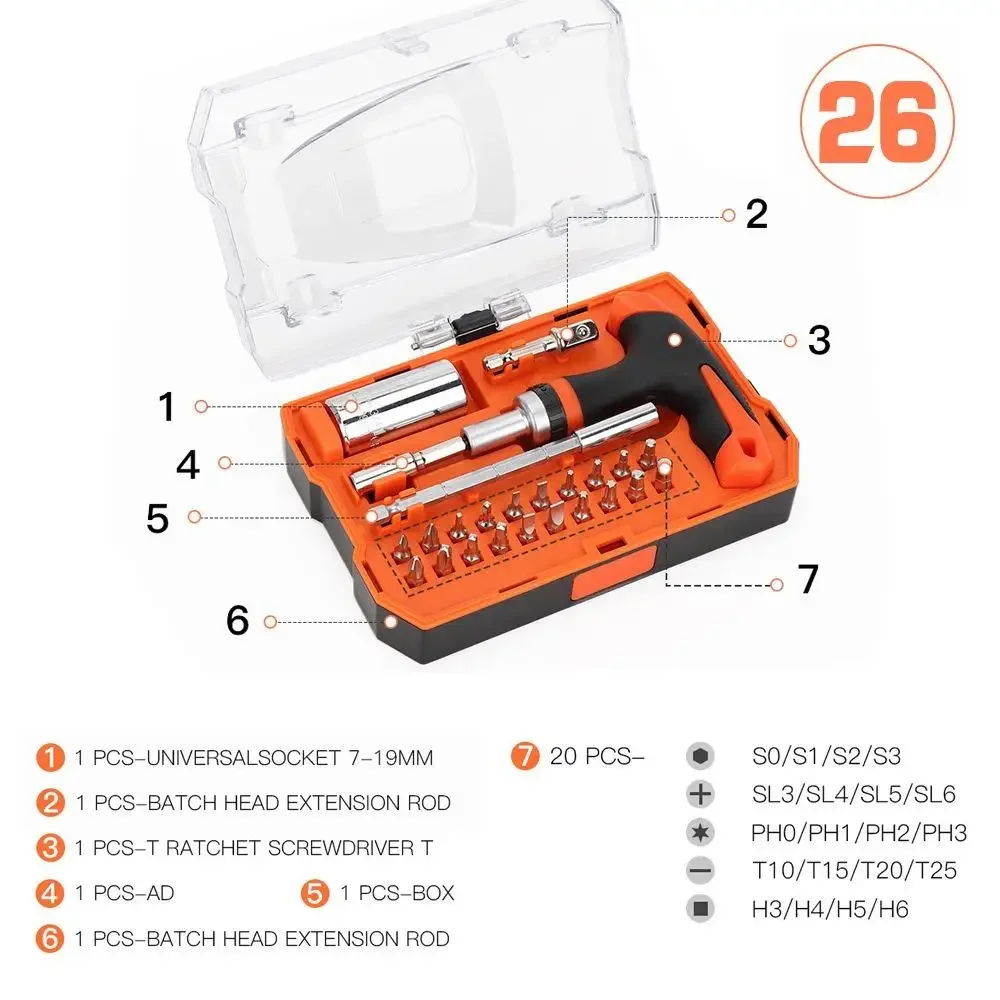 Magnetic Ratchet Screwdriver Set Multifunctional Socket Grip with Power Drill Adapter for Men Women Husband Boyfriend