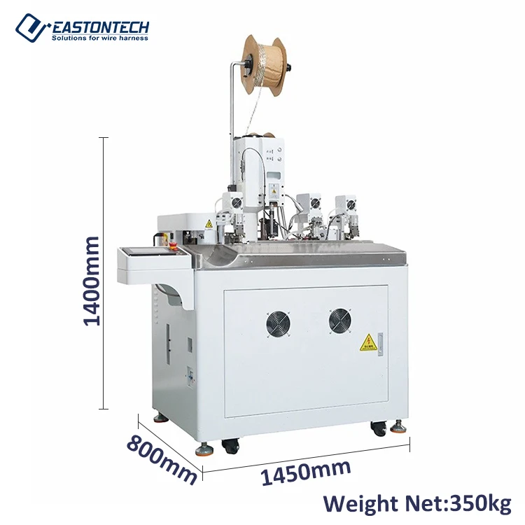 Fully Automatic One Head EW-8060 Crimping and Tube Wearing & Another Head Stripping Machine for AWG20-AWG10
