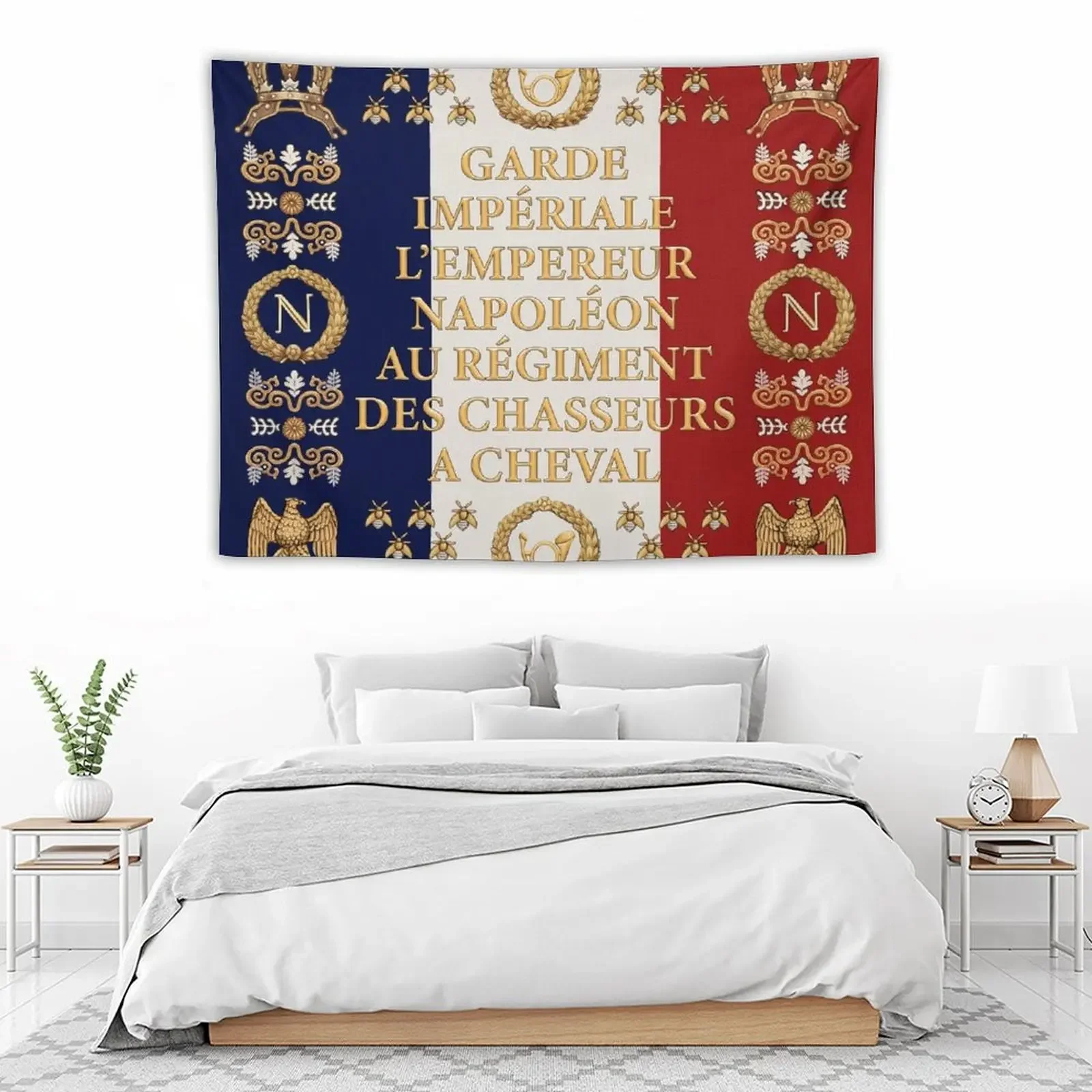 Napoleonic French flag of the Chasseurs A cheval de la Garde Tapestry Decoration Aesthetic Tapestry