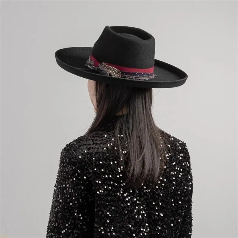15YC klassische Maillard-Cowboyhüte aus Wolle, Old-School-Trend für Damen und Herren, Foto-Requisiten – Detail 3