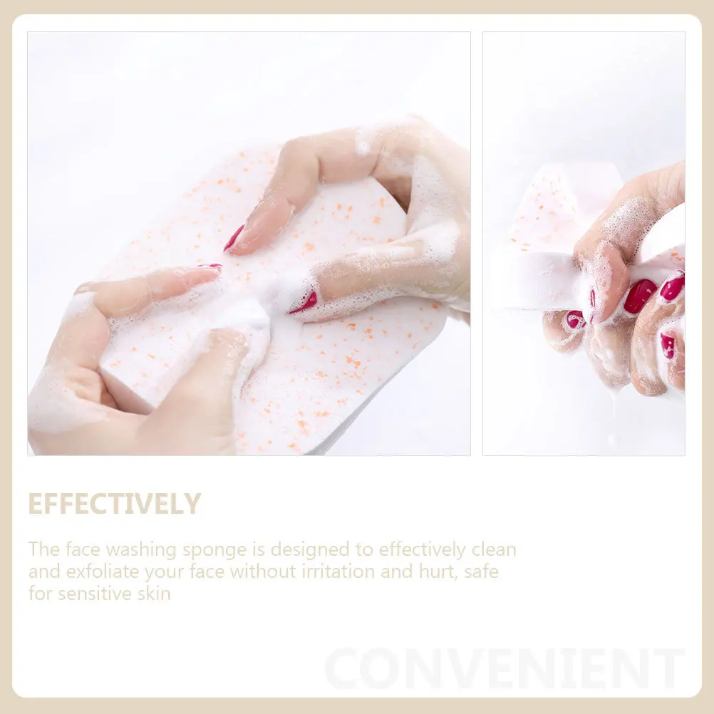 4Pcs Supple Cleaning Sponge Face Wash Sponges Exfoliating Portable Facial Scrubber for Makeup Removal and Skin Health