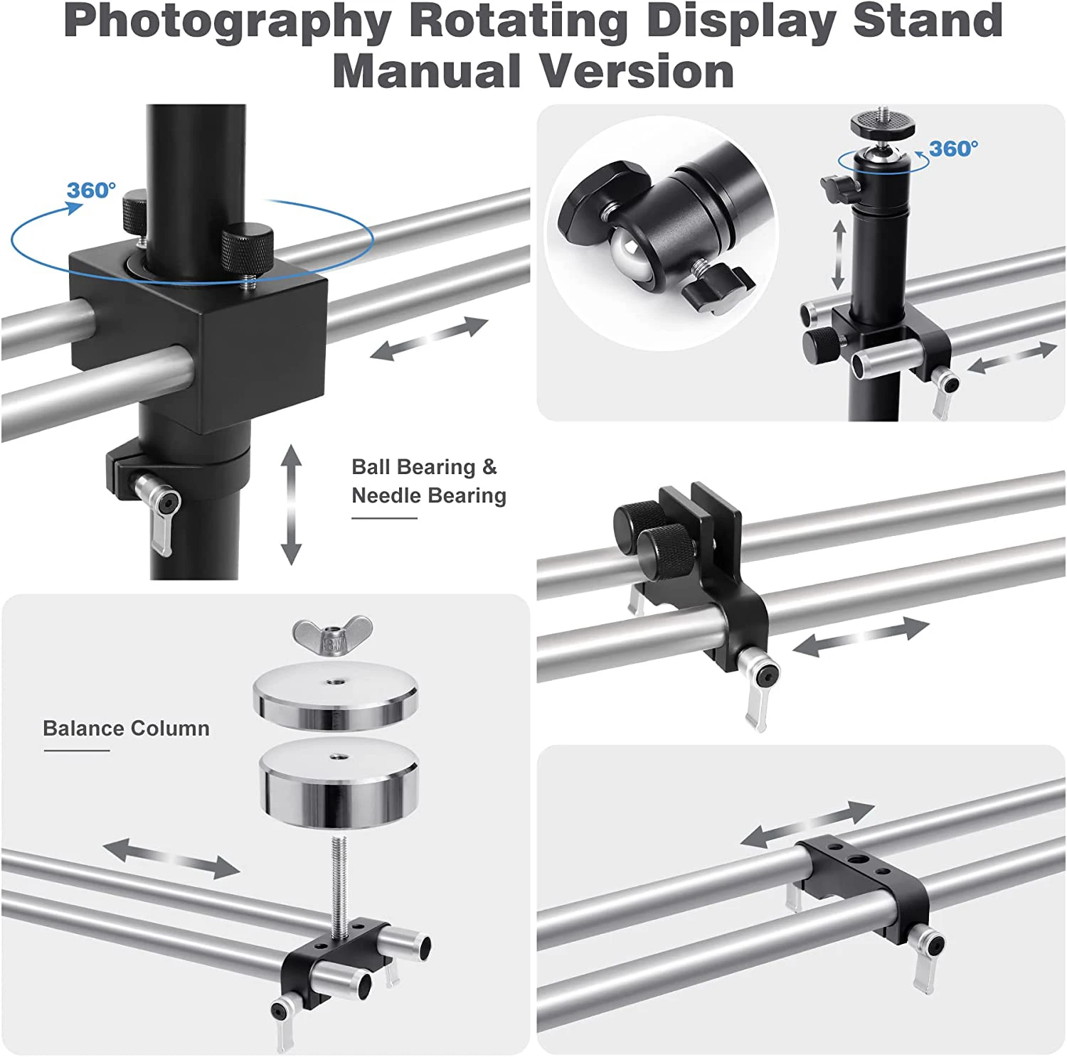 Photography Turntable Spin Table Platform 360 Degree Spinner Rotating Camera Slider for Product Shooting Photography Video