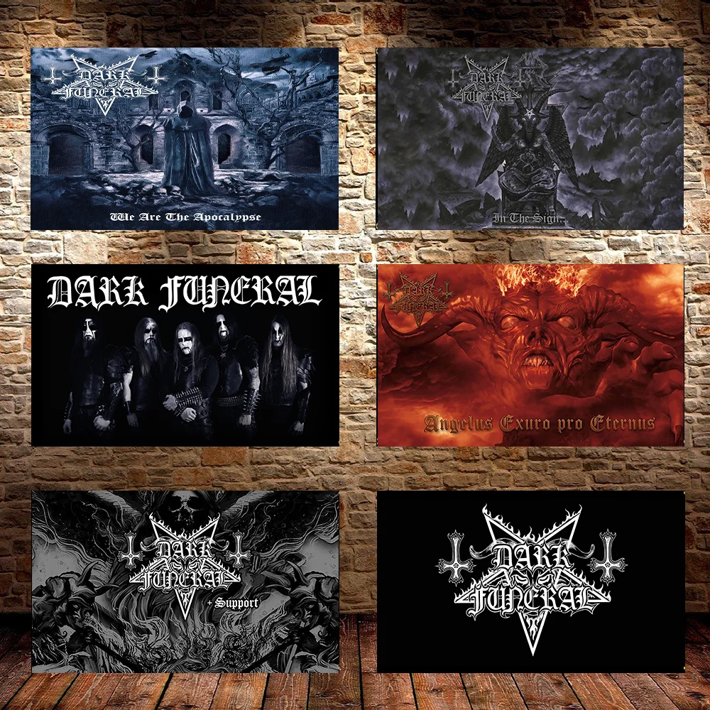 Heavy Death Metal Dark F-Funerals flag applicable to Garage or Outdoor For Decoration