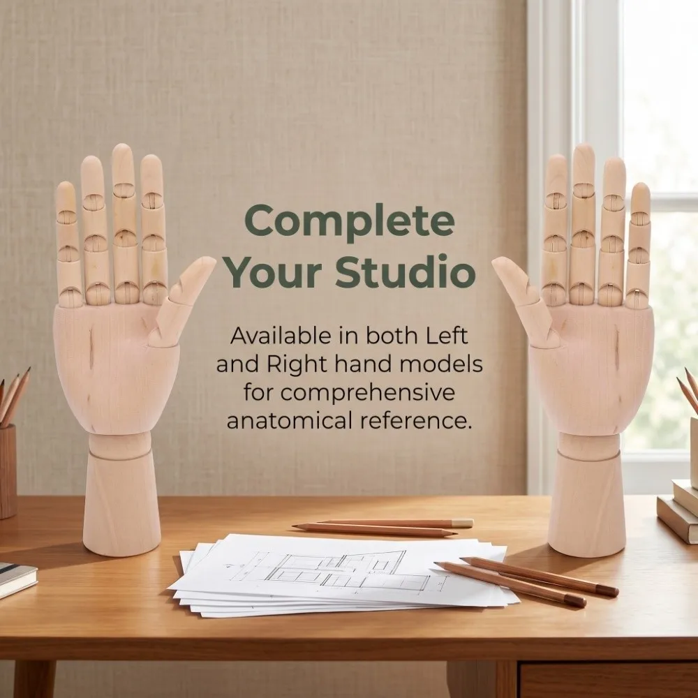 movable joints 18cm Articulated Wooden Hand Model adjustable various gestures Drawing Hand Reference Ornament