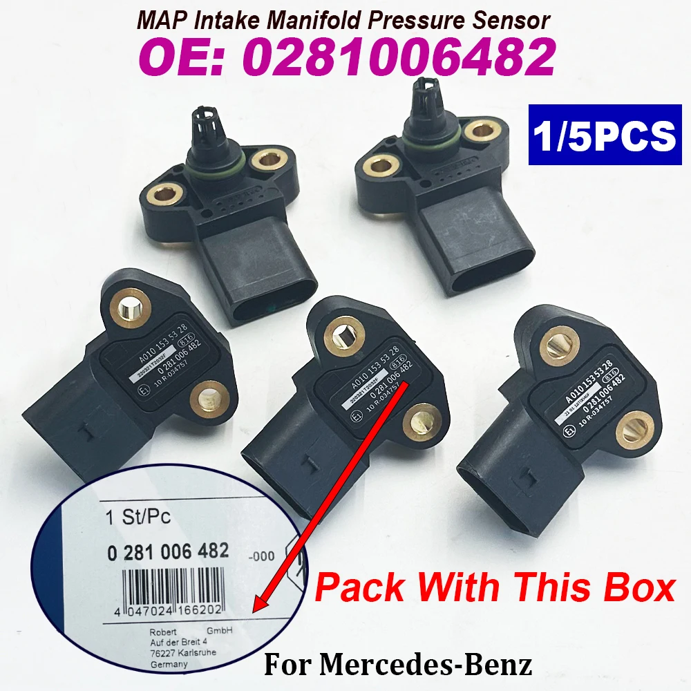 0281006482 MAP Manifold Air Pressure Sensor 281006482 0281002468 0281006481 0041537028 for MERCEDESS ACTROS MP2 ATEGO VARIO