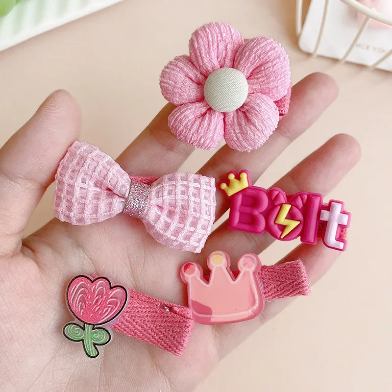 Horquilla con lazo Floral de animales de dibujos animados para niña, Clip para el pelo para bebé, Clip lateral Kawaii Bang, accesorios para bebé, 5