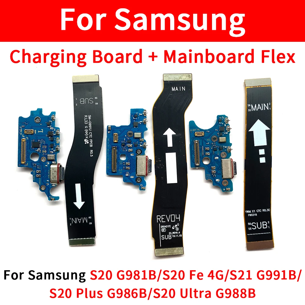 USB Charger Port Dock Connector Charging Board Flex Cable For Samsung  S20 Fe 4G S20 G981B Main Motherboard Connector Board