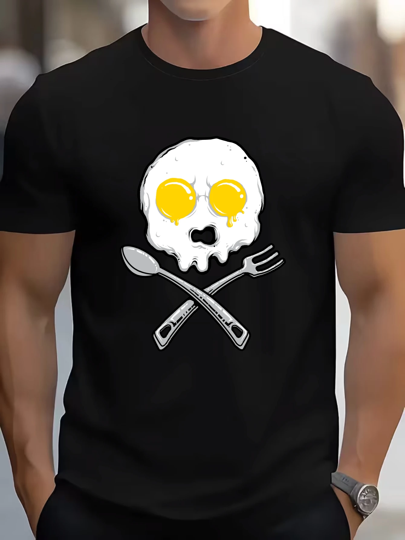 

Men's Skull & Bones T-Shirt Pirate Gothic Retro Casual Streetwear Cotton Tops
