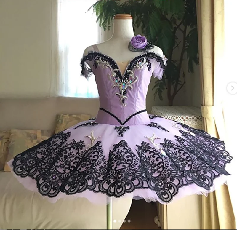 

purple black Sleeping Beauty ballet competition tutu Fiary Doll professional ballet costume women pancake platter bell-shaped
