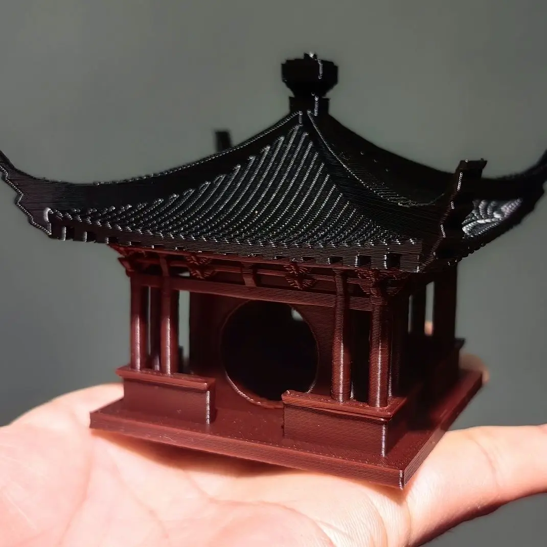 3D Printing Suzhou Garden Ancient Architectural Model Plastics Small Ornament Chinese Zen Landscape Micro Landscape Bonsai