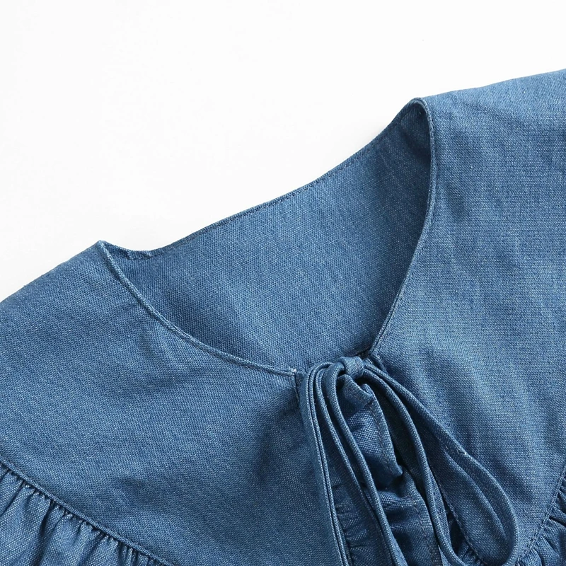 Fotografia 3: Acessório de Decoração para Decote Feminino: Gola Falsa Casual com Babados e Detalhe de Xale Removível