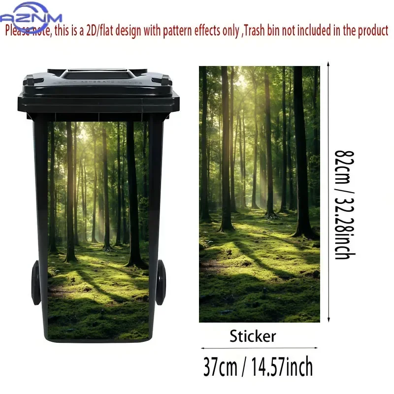 No Residue 2D Print Bin Decal Self-Adhesive Waterproof Trash Can Sticker for Home Decor