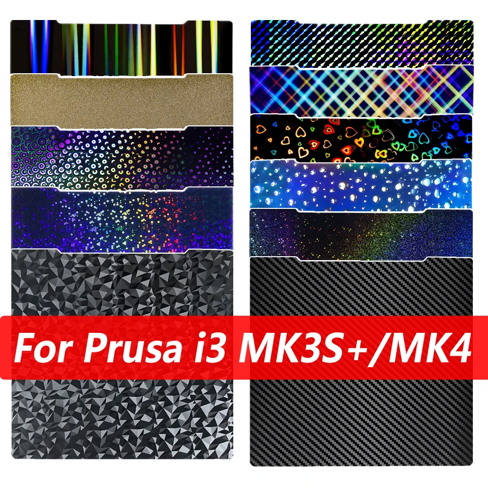 

PEO PET PEY For Prusa i3 MK3S PEI Build Plate 241x254mm Double Sided Spring Steel Sheet PEI Sheet for Prusa i3 mk3s+ MK4 Plate