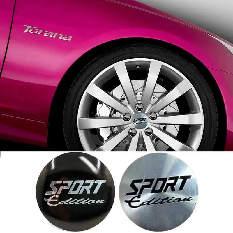 56mm Sport Emblem Metal Car Wheel Center Caps Sticker for for BMW Audi a3/4/6 Tesla model 3/Y Ford focus mk2 peugeot toyota Golf