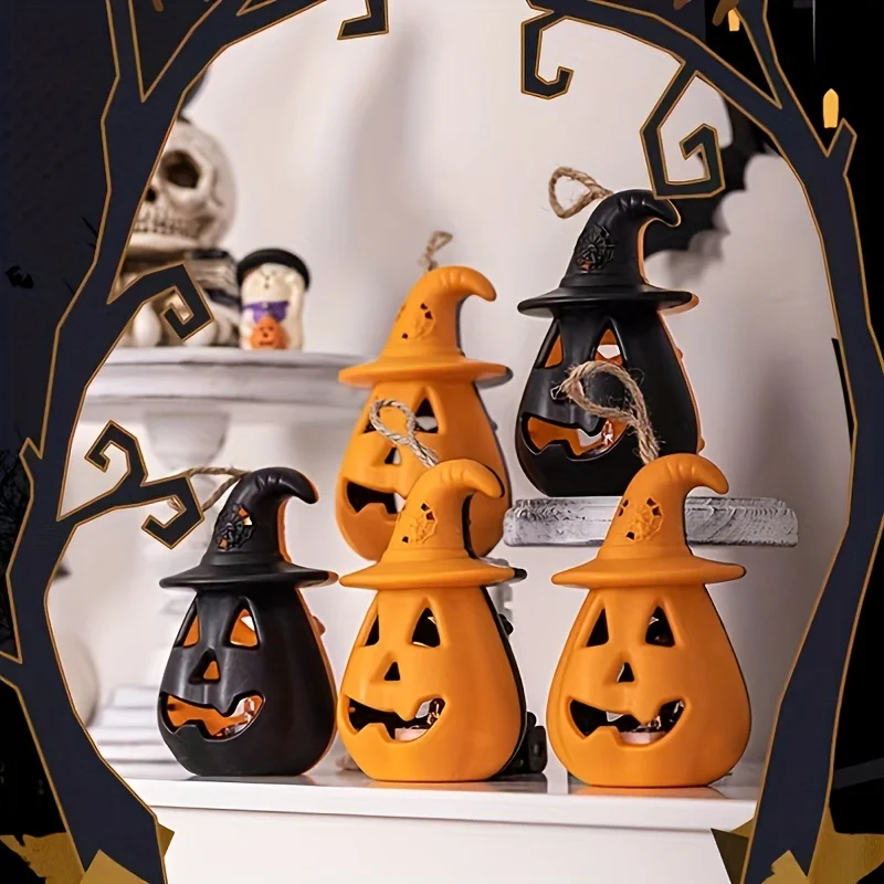 Double Side Pumpkin Skull Night Light Lamp Changing LED Nightlight Room Decor Table Desk Lamps Halloween Gifts for Kids Boys