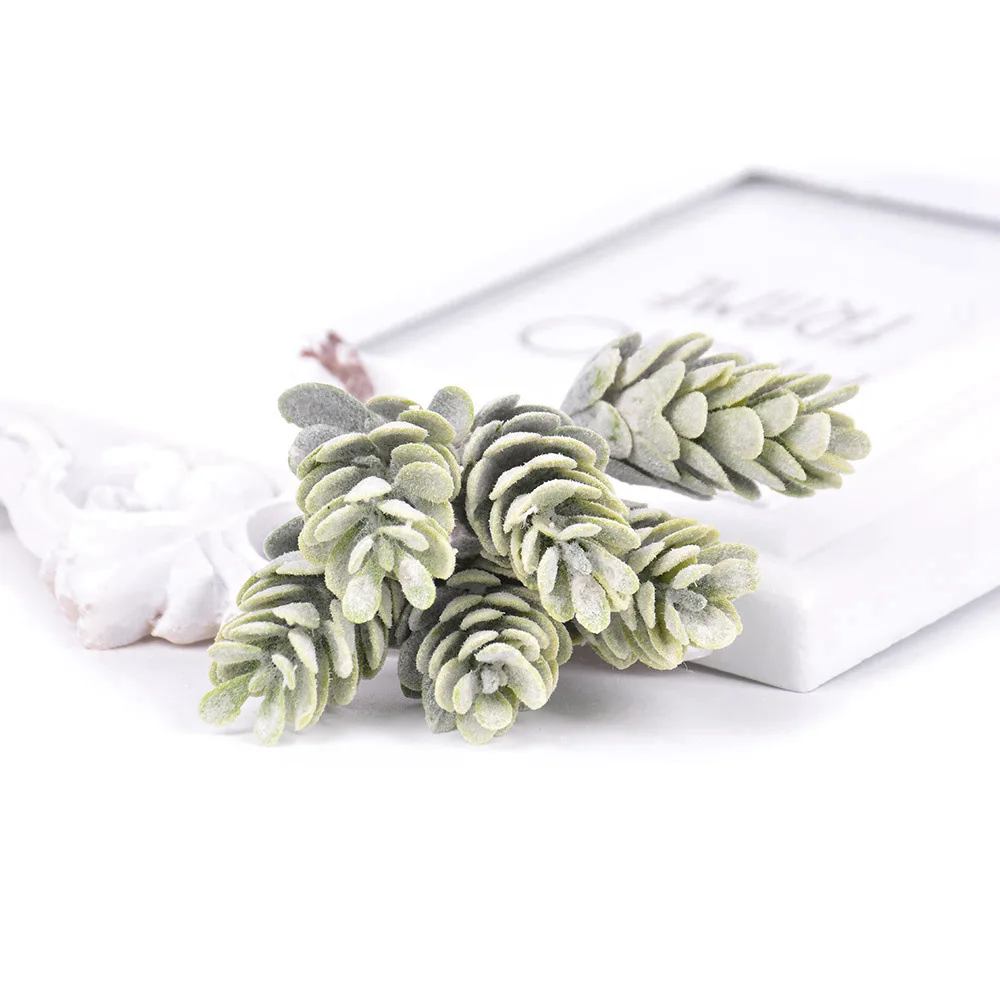 6pcs Pine Cone Artificial Flower Pineapple Artificial Plastic Plant Branch Wedding Home Decoration DIY Bouquet Gift Box